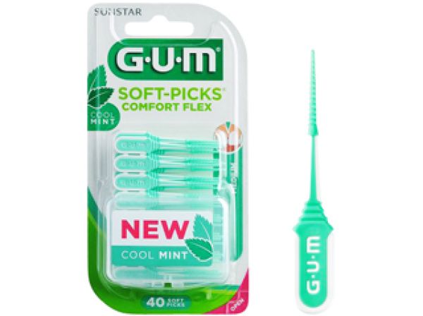 GUM Soft-Picks Comf.Flex menta med 40 pz.